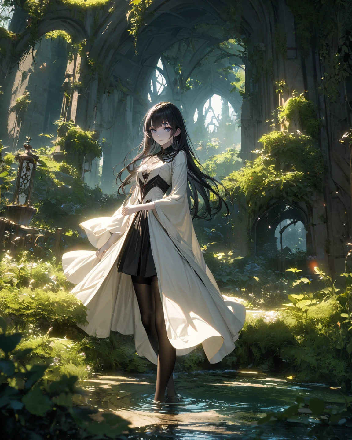 group of foxes roaming the field of black roses, dead trees along the way, (masterpiece), (circulated: 1.5), perfect drawing, (ultra-realistic), {extremely detailed CG unit 8k wallpaper}, Photography by expansive landscape, (a view from below showing the sunset, expansive open field view), (low-angle shot), (light: 0.5), (warm light source: 1.0), complex details, (iridescent colors: 1.5), (bright lighting), (atmospheric lighting)