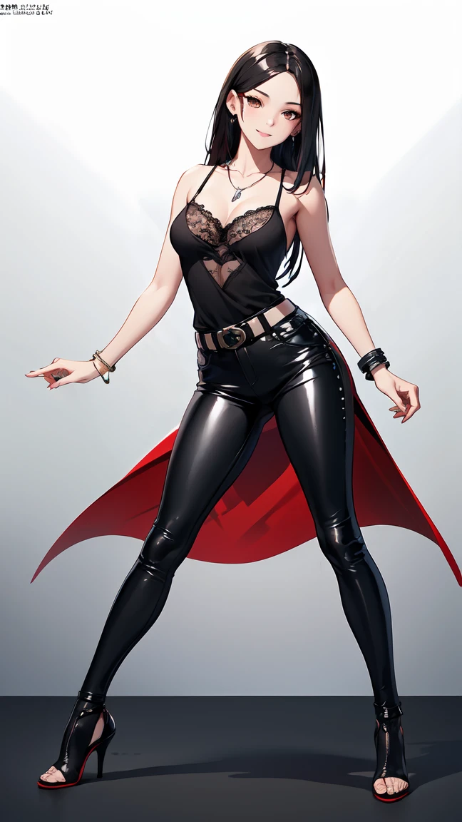 (masterpiece, HI quality: 1.1) 1girl full body standing good face, nice ass, hairstyle: braid, Color Hair: PINK long hair, Blindfolded: NO EYES, Skin: White (porcelain skin, sparkly skin), muscular, thighs, Mature woman, Abs, looks at the viewer smiling, extremely huge breasts, maternal, chest cover with clothes (Hell knight ingrid (anime style) Demon Knight Ingrid (OVA))