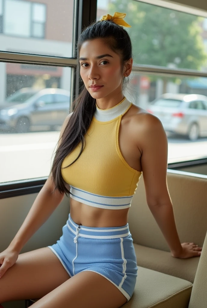 latina teen girl 23yrs old, photorealistic and spain street