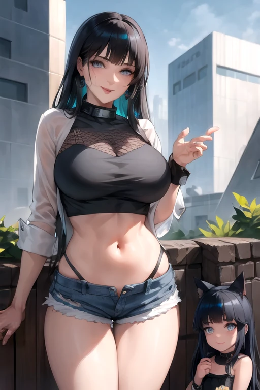 ((masutepiece, Best Quality,distinct image)), 1girl in, Solo, Lust, Dark blue hair, Short hair, Hair covering one eye, (((Hair over one eye))), Light Green Eye, wolf hairstyle, Shorts, suspender, large full breasts, Black shirt, (Black tank top), Sleeveless, Sports style, (Sporty), (Black Thigh High Socks), 1girl in, (Best Quality, masutepiece:1.2), 超A high resolution, ((hands tied behind)), ((arms behind back)), Abs, prison, Exquisite details and textures, Dusty air, 1girl in, Detailed face, Solo, Looking at Viewer, Cowboy Shot, wariza, (((Thighs together))), ((Seiza)), Sitting on the floor, ((angry)), (Close one eye), ((scowl)), Clenching teeth, Sweat, Ultra Detail, Thighs together, Concrete floors, Concrete walls, in a basement, underground room, Indoors, Surreal, Insanely detailed, Detailed face, extremely detailed texture, (Shiny hair:1.05), (Shiny skin:0.97), (Big eyes:0.95),