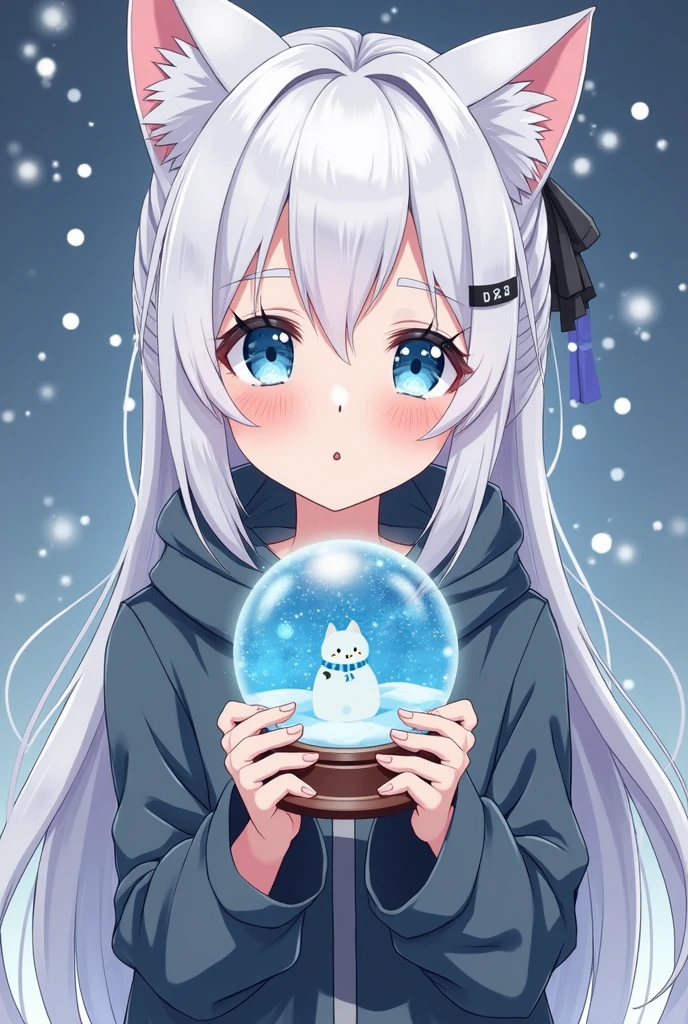 (masterpiece),(best quality),(floating),(high resolution),(dynamic angle),(beautiful Japanese woman),yuki-onna (spirit in Japanese folklore); snow woman, (white kimono),(Japanese clothing),(light blue hair),(very long hair topknot),(kawaii, Cute, Tiny, chibi:1.3), (floating ice creams:1.4), (snow),(ice),(W-sitting),(embarrassed),(heart eyes), (hand between legs), PsyAI