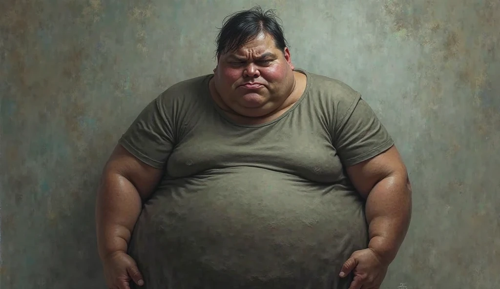 incredibly fat people compete for space within a meter, they are angry, are going to work on public transport, men and women