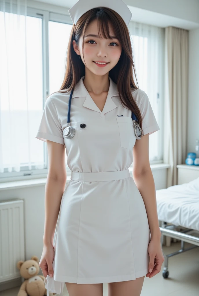Highest quality, (Beautiful nurse:1.2)、Show off your panties、Shoot from below