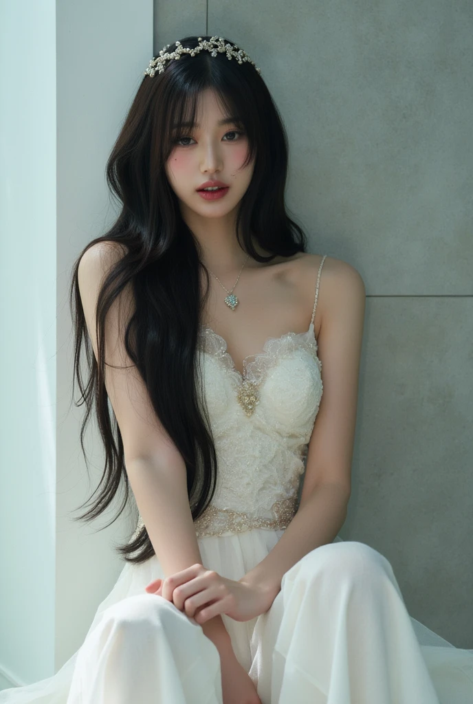 (high details:1.4)、(surrealism:1.4)、(soft lighting:1.05)、32,000、1 woman、realistic lighting、face lighting、ray tracing、(brightened light:1.2)、(improve quality:1.4)、(Realistic textured skin of the highest quality:1.4)、original photo, lifelike, full body woman love, bed, soggy, big bust, stylish hairstyle, pale skin, black eye, pink lips, (Beloved), (:1.1), ~Through, detailed background, detailed face, delicate eyes, good hair, Anatomically correct body, elastic skin, make up, masterpiece
