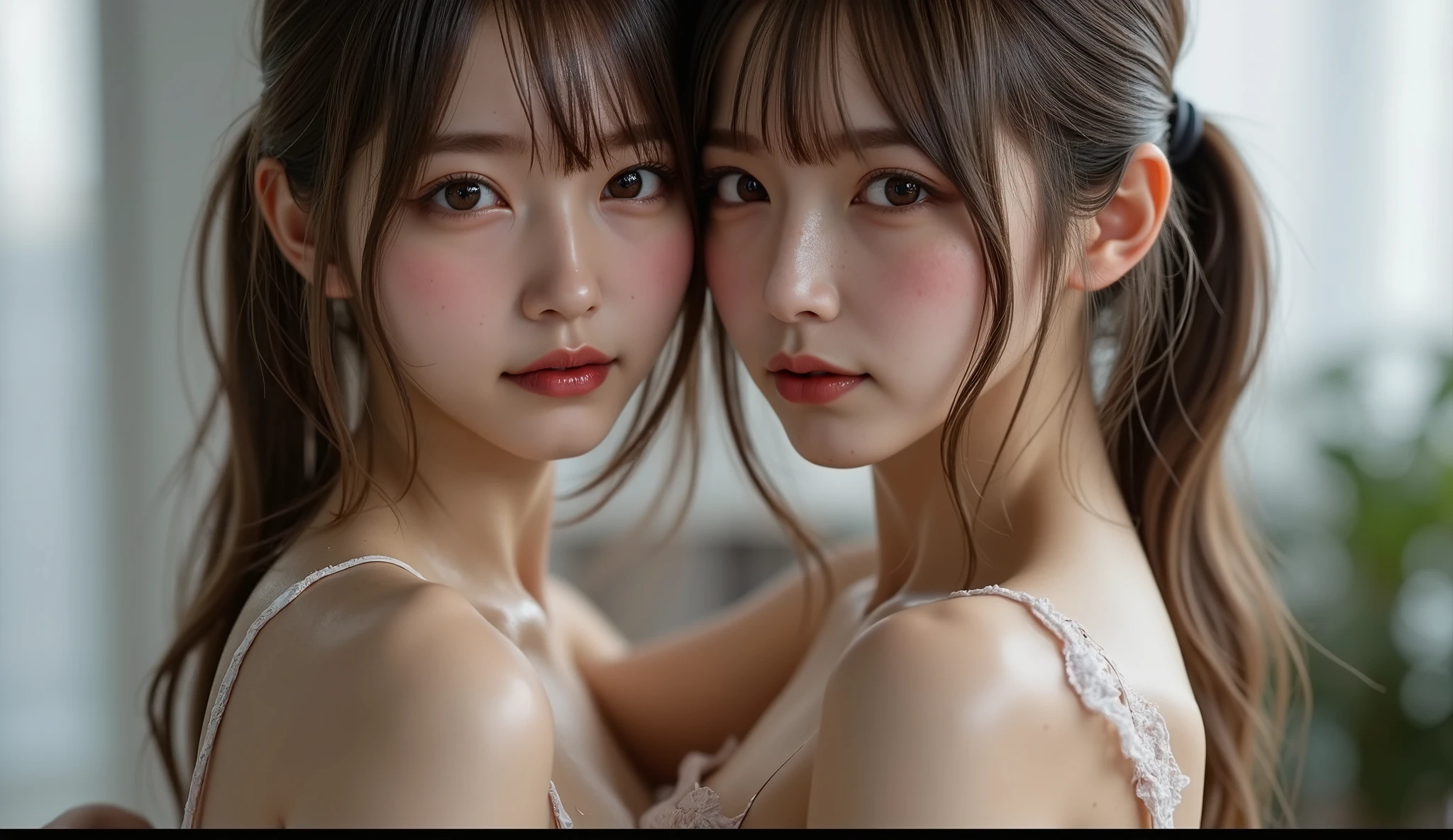 masterpiece,<lora:koreanDollLikeness_v15:0.47>, (photorealistic:1.4), cinema light, cute, white skin, <lora:chilloutmixss_xss10:0.46>, 8k clean,sick,nice detailed eyes,(blue halo), looking at viewer,expressionless, facing another,Sharp focus,acne