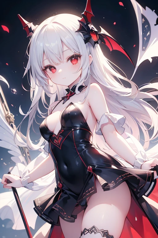 1girl, anime, cute girl, blank background, white background, fantasy, detailed fantasy dress with highlights, beautiful face, beautiful eyes, dark colors, black hair with multicolor streaks, red eye with different color pupil in eye, multicolor eye, medium breasts, slight cleavage, beautiful skin, cute, breast curtains, extremely delicate and beautiful, (beautiful detailed face:1.0), (detailed deep eyes), symmetrical breasts, deep eyes, shiny skin, portrait, slender waist, hips wider than shoulders, thighs, expressionless, young girl, luminous eyes, adorable,(Kpop idol),(aegyo sal:1),(Platinum blonde hair:1),((puffy eye)),Black panty,sexy posture,Superskirt, Ultra-high resolution,Black collar,slim figure, Abdominal y tattoo, womb tattoo,Tight-fitting leg ring,y tattoo on half-body,Bare skin, Armored hand,Hidden fingertips,Hand covered,Arm covered,Fist covered,{{beautiful detailed fingers}}, tufts of hair, moderate beautiful breast:1.0,(masterpiece:1.2), best quality, high-res, HDR, perfect face, intricate armor, delicate blue filigree, intricate filigree, red metalic parts, detailed part, dynamic pose, dynamic lights, cute face, neutral expression