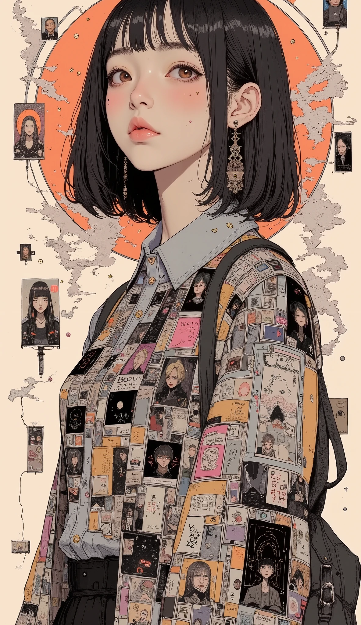A collage summarizing Japanese manga、Taiyo Matsumoto 、 manga frame split、 comic cover、High school girl romantic comedy manga、 Bold Composition 、