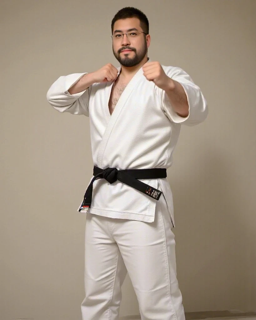 Two young men in their 20s are at a judo hall.， Japanese，Oriental，A swollen body on the verge of exploding，wearing a white judo jacket，no pants，not wearing pants，cute face，Sumo wrestler, Young adolescents，Throwing judo club with black belt，Japanese， Baby penis，tiny uncircumcised penis，Strong fat bacchanalian body,  unusually large physique, gigachado muscular, very muscular, giant bear-human hybrid, 