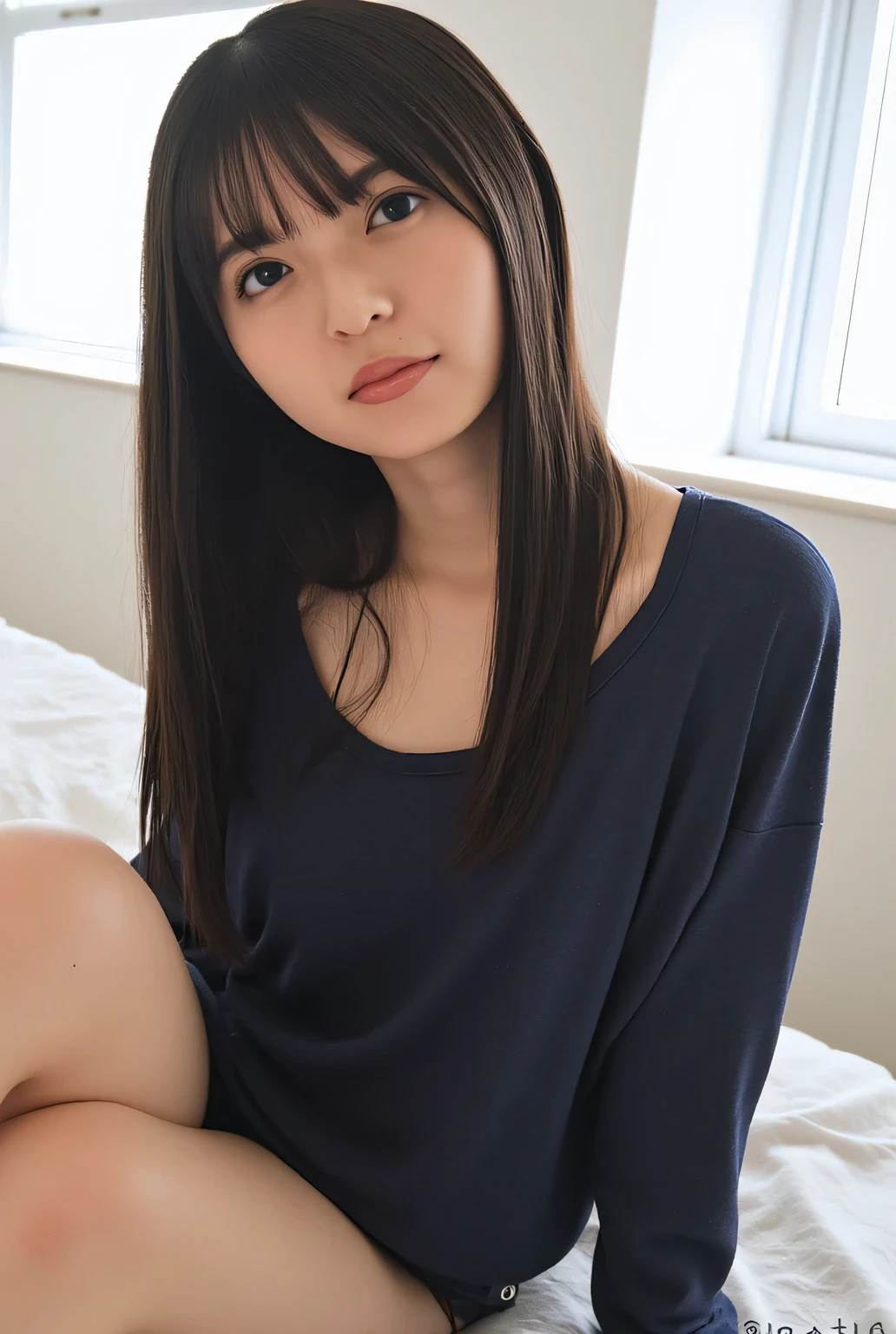 Japanese,,Teenage Girlte,Primary school students,Private elementary school,short hair,city,Spread your legs,Sitting,Small and dirty room、Cleavage、((Navy blue underwear))、(((Wet underwear)))、Cotton panties、(((night)))、(((Dark Room)))、(((窓の外はnight)))、((Prostitute))、((Sweaty skin))、(((Sexually excited face)))、On the bed、smile