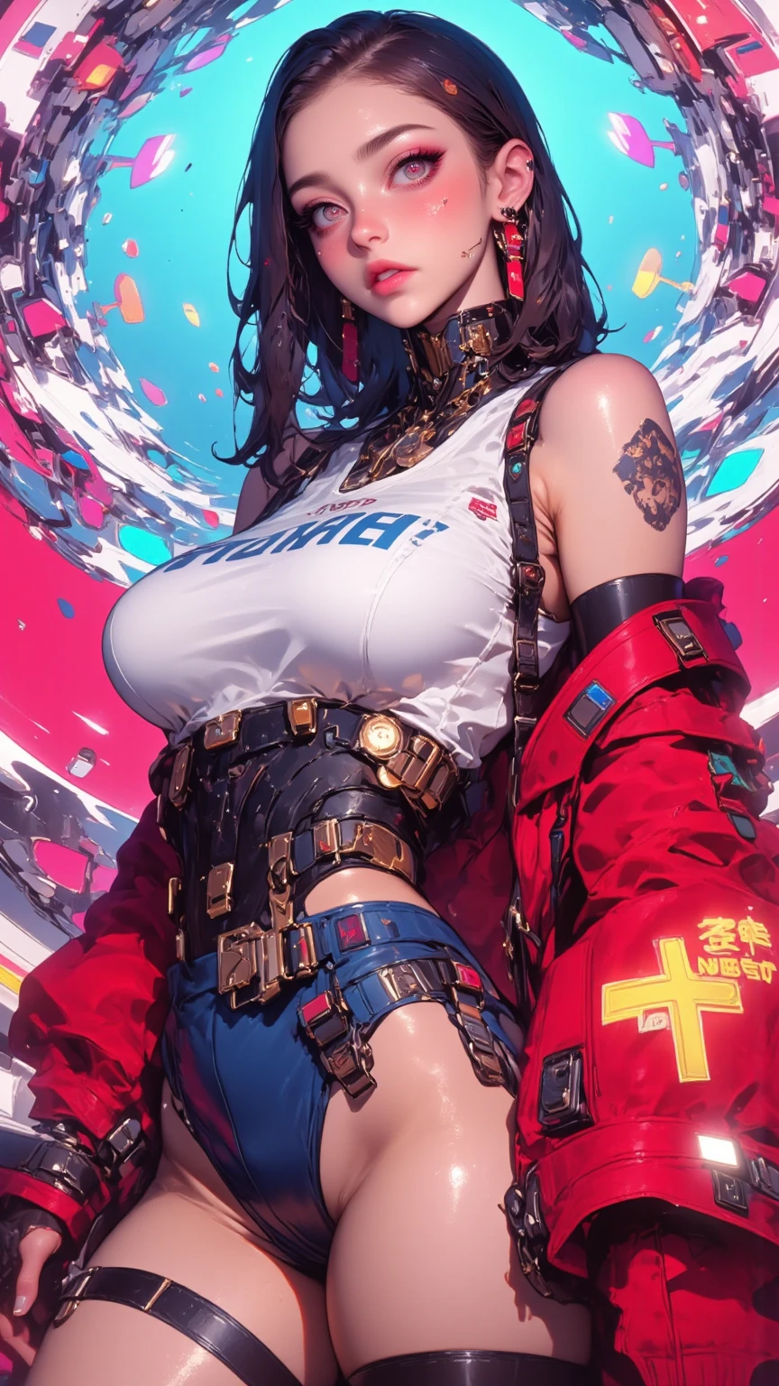 mechanic girl,(1girl: 1.3),((1 black girl with extremely fofo and beautiful red hair)),((((black race)))),
(seios grandes: 1.4),Sagging Tits,(((cabelos ruivos curtos: 1.35,Cortada,redhead,cabelos muito curtos))),((heterocromia:1.5, (laranja_olho and red_olho))),intricate olhos,beautiful detailed olhos,symmetrical olhoat),((((then,pele escura,pele negra:1.35,de pele escura_female,pele escura:1.3,ebony skin,Pele Lustrosa:1.5,pele brilhante: 1.5,pele brilhante,very pele brilhante,corpo brilhante,pele iluminada,pernas molhadas)))),(abdome inferior da aranha,cintura estreita,quadril largo ,corpo atletico,pernas infladas,dedos delicados e detalhados,corpo detalhado,(Rosto detalhado)),((pernas musculares)),((musculoso thighs)),((musculoso girl)),((strong and musculoso,fisiculturista,corpo forte,musculoso,feminine and musculoso)),((Abs)),(enorme estatura,alta estatura,menina muito alta),
fofo,Sacanagem,,sedutor look,sedutor,Erotic,((NSFW)),
(Mounted overalls: 1.3,terno desabotoado),(((mechanical tools on your clothes,roupas cyberpunk))),(((clivagem enorme))),((roupas molhadas,roupa intrincada,roupas intrincadas)),
(dynamic pose:1.0),Embarrassed,(Centrado,scale to fit dimensions,rule of thirds),
Cyberpunk city by the sea at night, with bright neon signs and dark stormy clouds and puddles, scenecy:1.25,
Artistic photography,(Fotografia tirada por SLDR),Altas, foco nítido, (ultra detalhado, extremamente detalhado), (Arte Fotorrealista:1.37),(extremamente detalhado CG unity 8k wallpaper),((Tema de fundo synthwave)),(((cores vibrantes))),(fundo intrincado),(master part),(best quality),