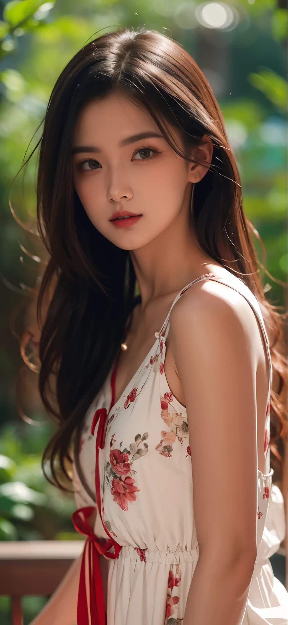  a beautiful woman blinks naturally and 、They are singing while staring at the camera with kind eyes、 lightly stroking the hair with your left hand 、 Wind Flutters 。 the protagonist is dynamically expressed 、 the movement is natural and smooth 、 ambient light 、 logically consistent 、 The Camera Follows in Extreme Details、 ultra-realistic dynamic capture。 has clear and natural 、 super realistic skin texture 、 high quality、32K HD resolution 、 the camera progresses 。