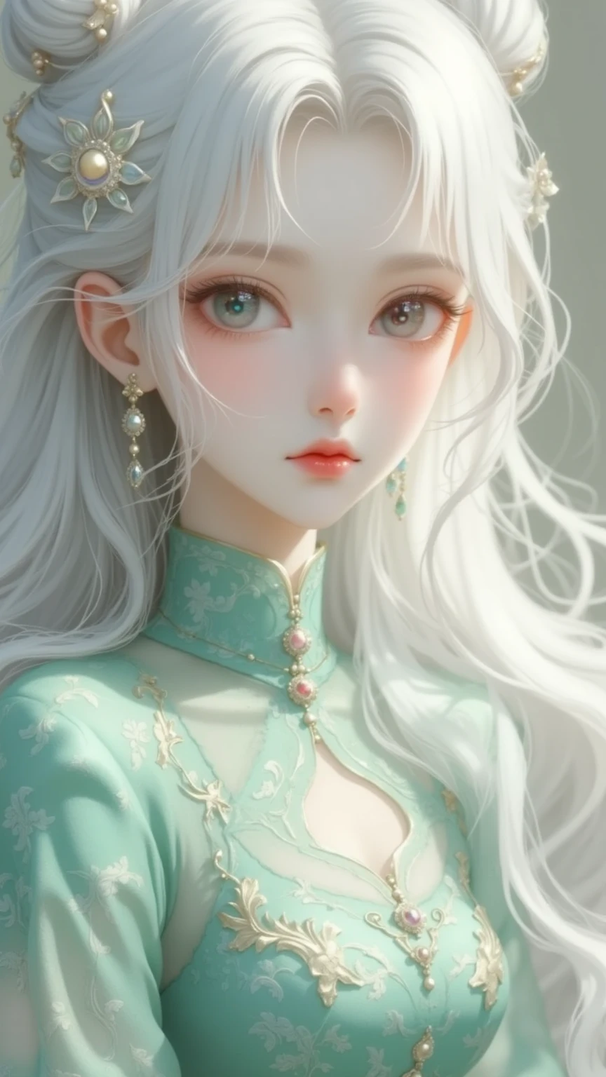 porcelain,White porcelain,clean background,dream color,transparent statue,dazzling,green,clear eyes,masterpiece,(best quality:1.3),a rabbit