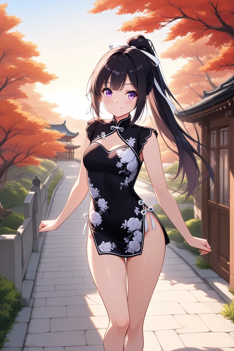  girl , (Black Chinese Dress:1.3) ,  village , (Small breasts:1.2) , low length , Kindergarteners ,  Screaming , Are crying , Are pregnant , 