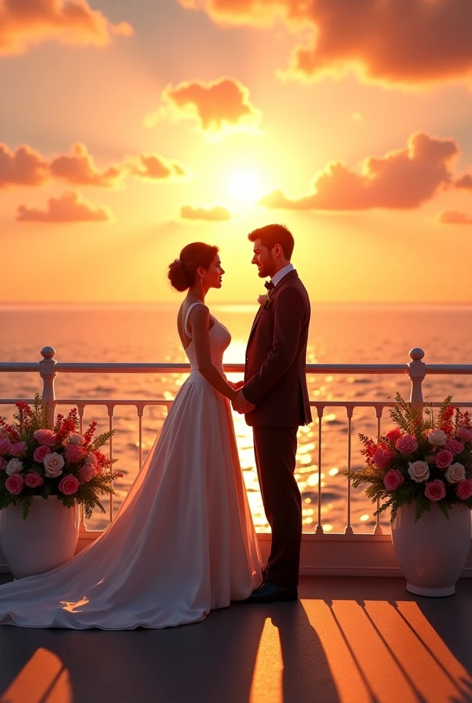 On the roof, the back of the sunset couple