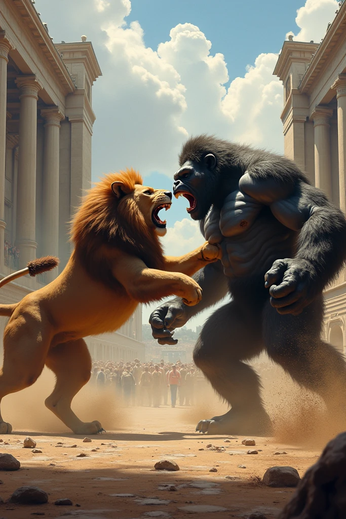 12 muscular zodiac animals standing on a fighting ring