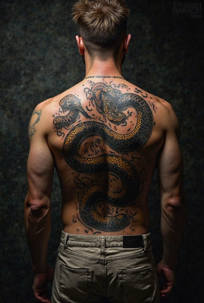 Snake tattoo on shoulder