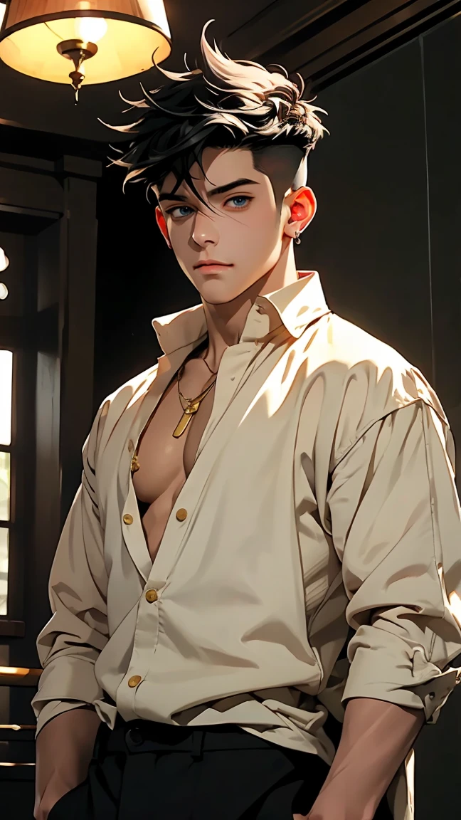 (masterpiece, Best Quality),The whole body of boy,(younge boy),Peter Pan from Disney, ager face,Body tilt,smooth and delicate skin,Short square face,Surprised expression,infancy,young age,well-muscled,with an intricate,nakeness,(backbone:1.2),the night,vivd colour,(depth of fields:1.2),Raised sexy, restrained arm,bed room, youthful, imminent sex, thong, Femboy leather thigh high socks, shirtless, blushing, nervous, intimate lighting, night, quiet cityscape in window, leather White spiked collar, slave cuffs, slave collar, waiting impatiently, slutty, dramatic lighting, dark light