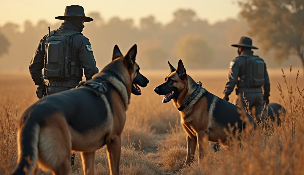 Armed dog squad, shot on 50mm lens, Ray Tracing, 8k resolution, Anti - aliasing,