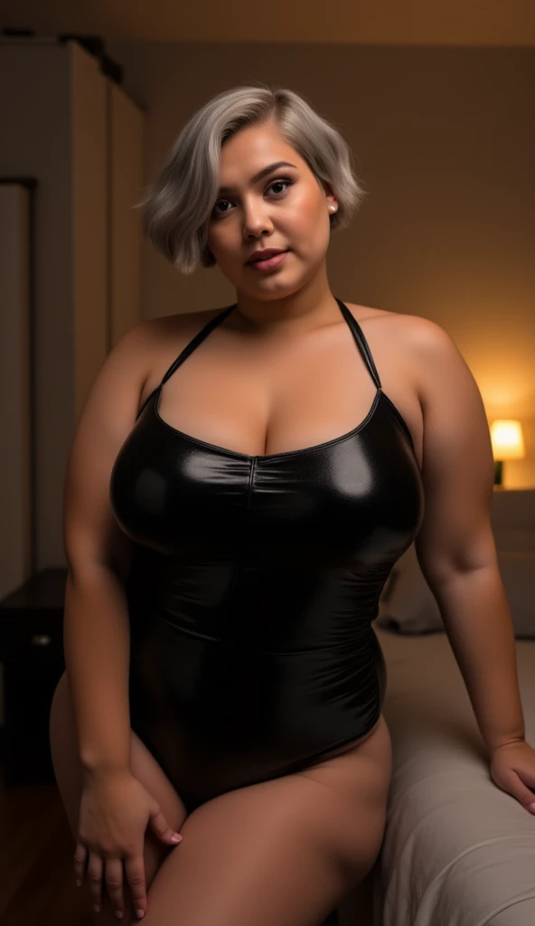 ((best quality)), ((masterpiece)), (detailed), perfect face, Beautiful, mother-in-law, asian-Indonesian , voluptuous, wearing formal dress, In the black room, seductive expression, chubby body, nice body, milf chubby, chinese-Indonesian. Full body, big arm, wide hips , wearing a sneakers, bob hairstyle, baby face , chubby cheeks, 35 year old, chubby tall woman, tattooed thighs , yakuza tattoos , big thighs, big armpits , chubby massive cheeks , thick neck, cold atmosphere, low light, wavy short haired, big breasts, showing her armpits , thick woman , turtleneck, thick woman . Full body, chubby thighs