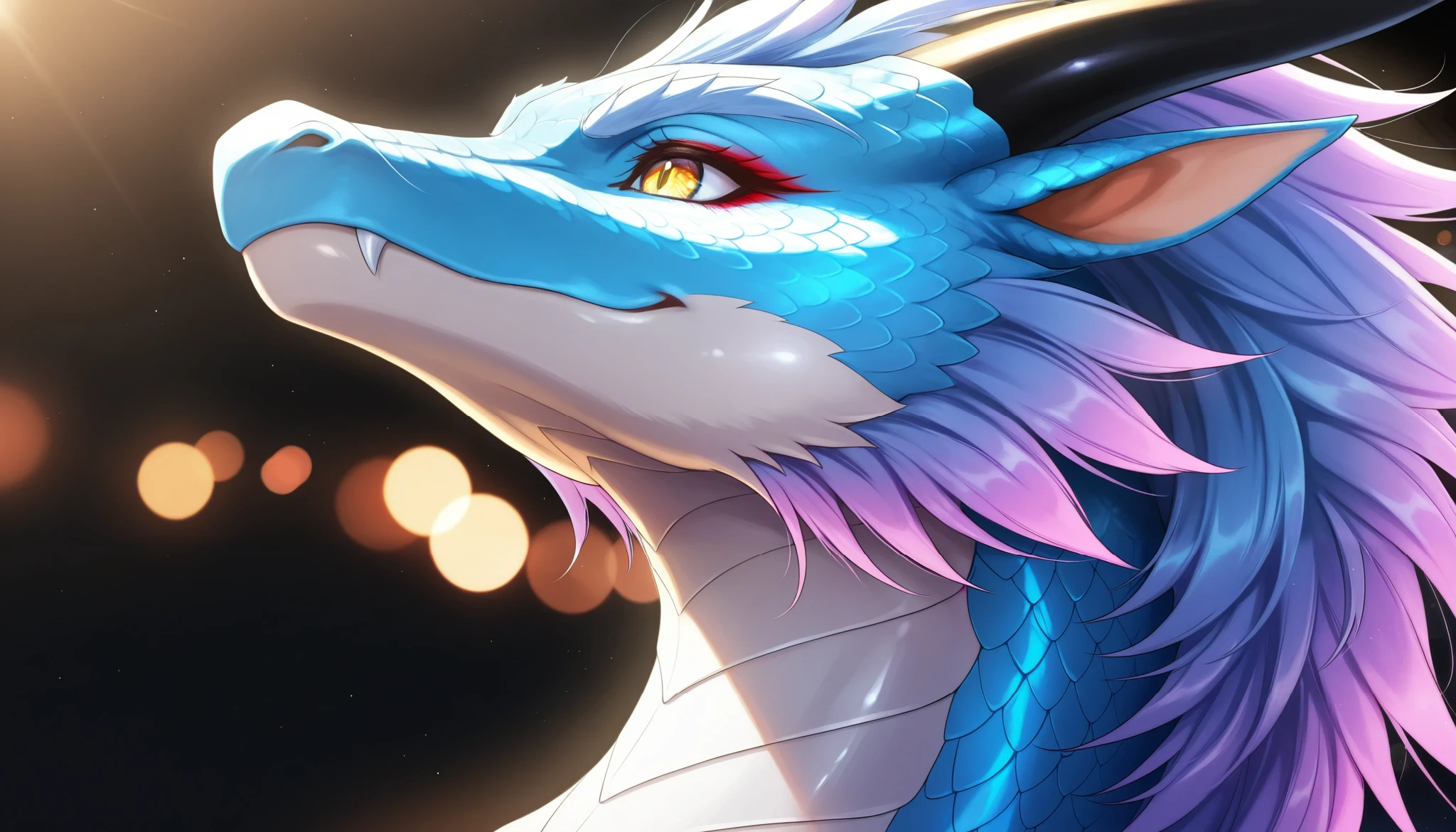 fantasy, dragon , dragon の瞳,美しい dragon ,( dragon の羽, scale, Eyeliner), portrait,anime style,concept art,Hi-Res,masterpiece,depicted in extreme detail,Photorealistic,HDR,studio lighting,bright colors,Bokeh,Professional,Beautiful colors,fantasyアート