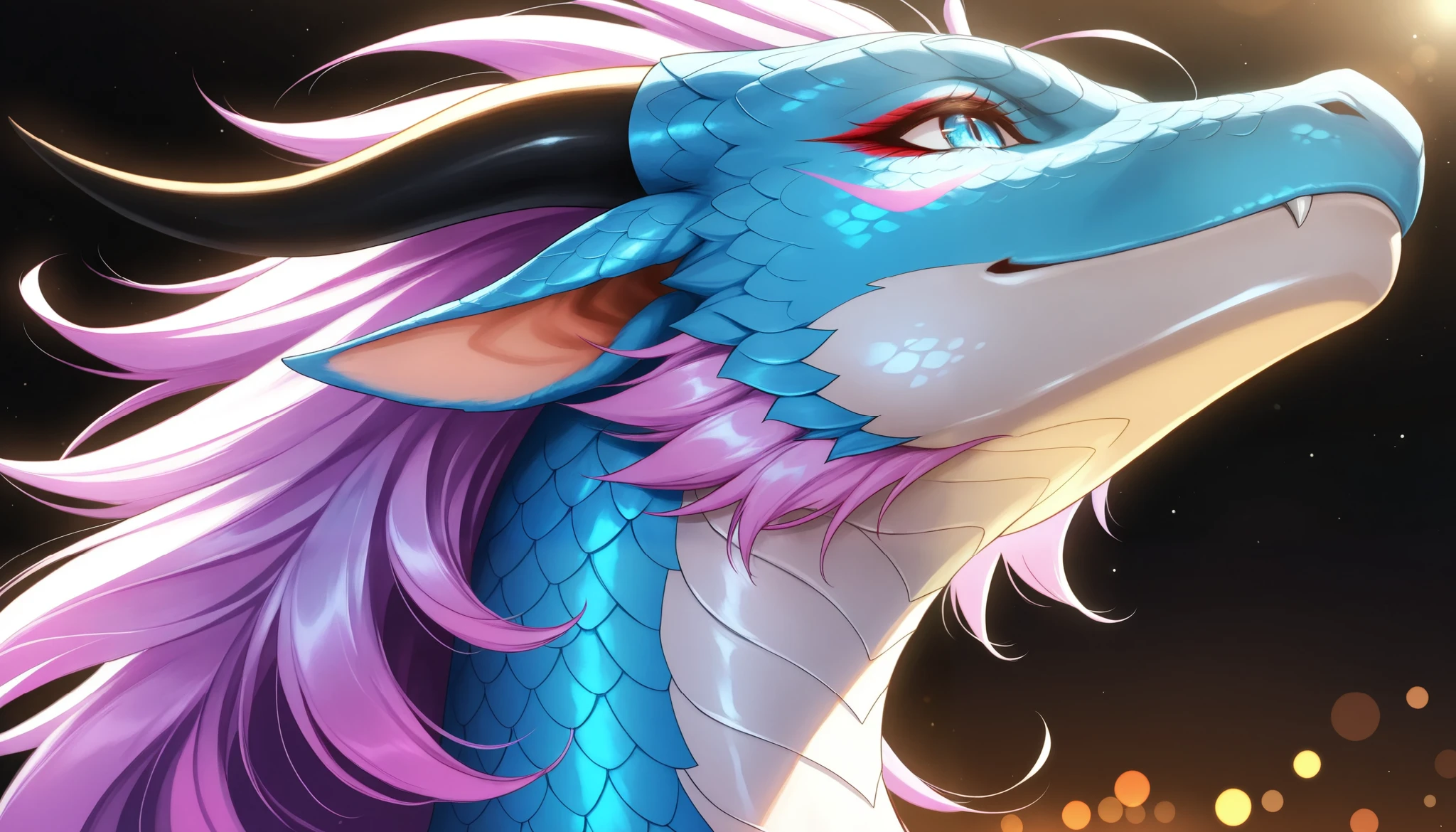 fantasy, dragon , dragon の瞳,美しい dragon ,( dragon の羽, scale, Eyeliner), portrait,anime style,concept art,Hi-Res,Masterpiece,depicted in extreme detail,Photorealistic,HDR,studio lighting,bright colors,Bokeh,Professional,Beautiful colors,fantasyアート