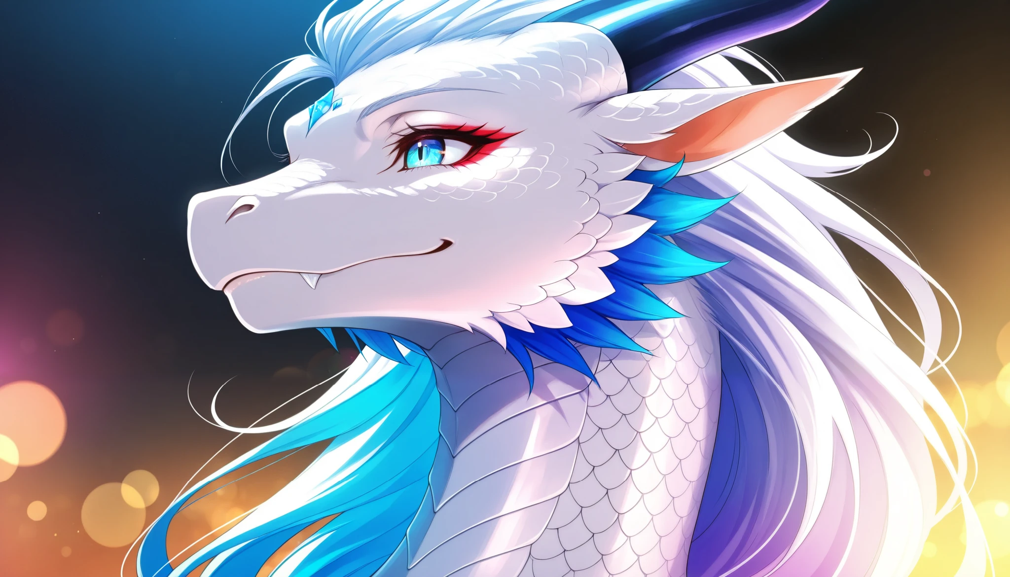 fantasy, dragon , dragon の瞳,美しい dragon ,( dragon の羽, scale, Eyeliner), portrait,anime style,concept art,Hi-Res,masterpiece,depicted in extreme detail,Photorealistic,HDR,studio lighting,bright colors,Bokeh,Professional,Beautiful colors,fantasyアート
