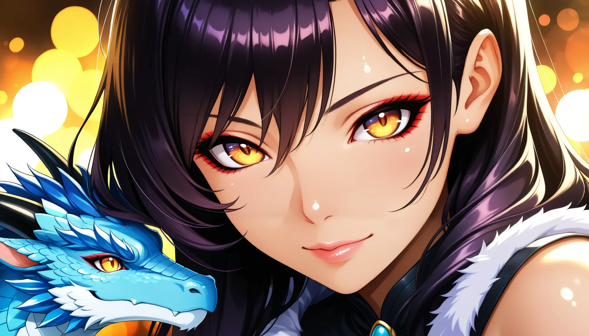 fantasy, dragon , dragon の瞳,美しい dragon ,( dragon の羽, scale, Eyeliner), portrait,anime style,concept art,Hi-Res,Masterpiece,depicted in extreme detail,Photorealistic,HDR,studio lighting,bright colors,Bokeh,Professional,Beautiful colors,fantasyアート
