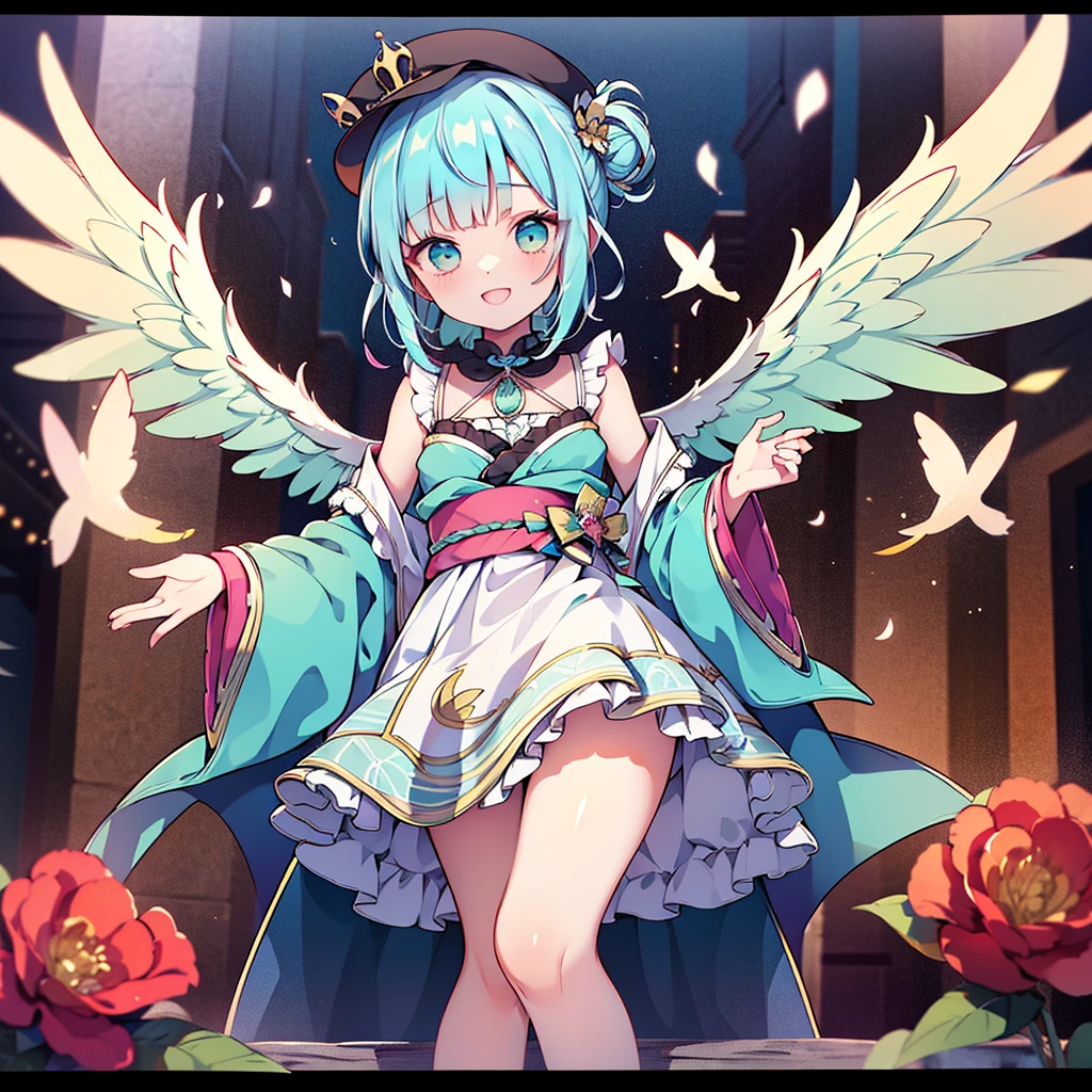 wings round fold、美Shii女god、(highest quality、masterpiece、High resolution、detailed)、animeスタイル、Flat Style、(Shining Eyes、detailed美Shii顔),  BREAK,extremely detailed、god々Shii、figure、Surrealism, god話、god秘的な背景、Background Blur、eyes shining iridescent colors illuminated light,Dynamic Angle、anime