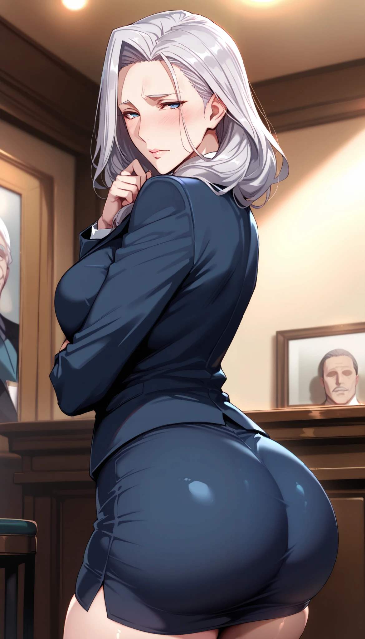 score_9, score_8_up, score_7-up, score 6-up, scoreS score 4_up, Source: Anime , tag1, tag 2, best quality, high quality, exhaustive, Hi-Res, 8k, 超Hi-Res, soft saturation, professional quality, perfect contrast, viewer watching the viewer , Human Anatomically Accurate, perfect face, perfect face, perfect hair, perfect eye, perfect body, is complete, Perfect Arms, perfect skin, has a clear face, very small breasts, wide hips, huge ass, sensual woman, embarrassing, , lines, Shy Blake Miniskirt