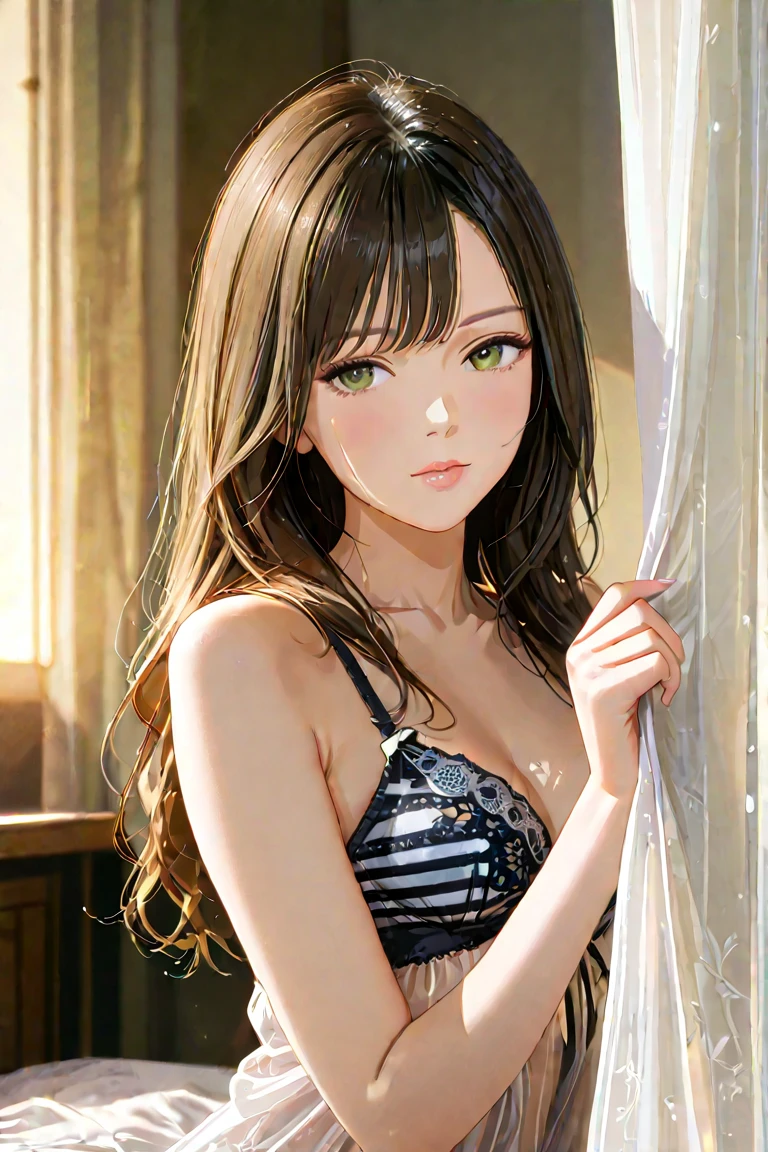 (best quality,4K,8k,high resolution,masterpiece:1.2),super detailed,(actual,realistically,realistically:1.37), Ultra high definition face, Close-up of a woman in bikini posing for photo, earrings, necklace, large breasts, large , biggest breast, huge breast, Thin waist and thick hips, hourglass figure, wide pelvis, Pelvis larger than shoulder blades, fitness model, rosy cheeks, sweat