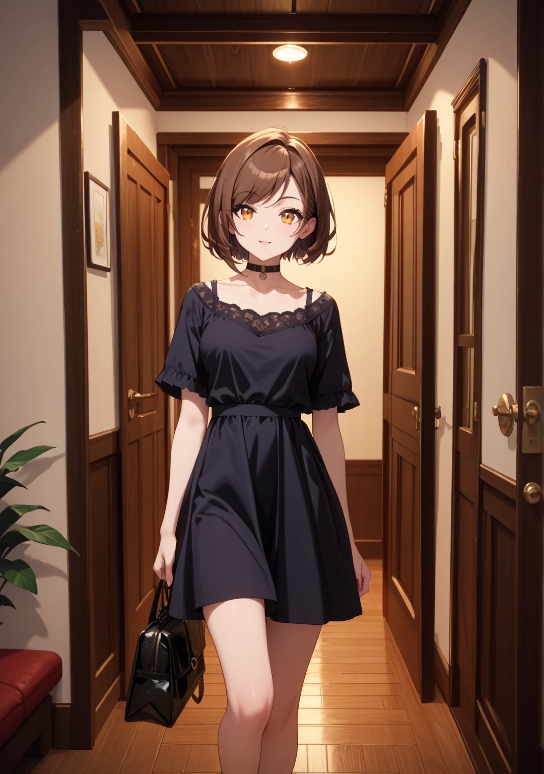 1girl, haibara_ai, short hair, brown hair, bangs, hair between eyes, blue eyes, wedding dress, frown <lora:haibara:0.75>