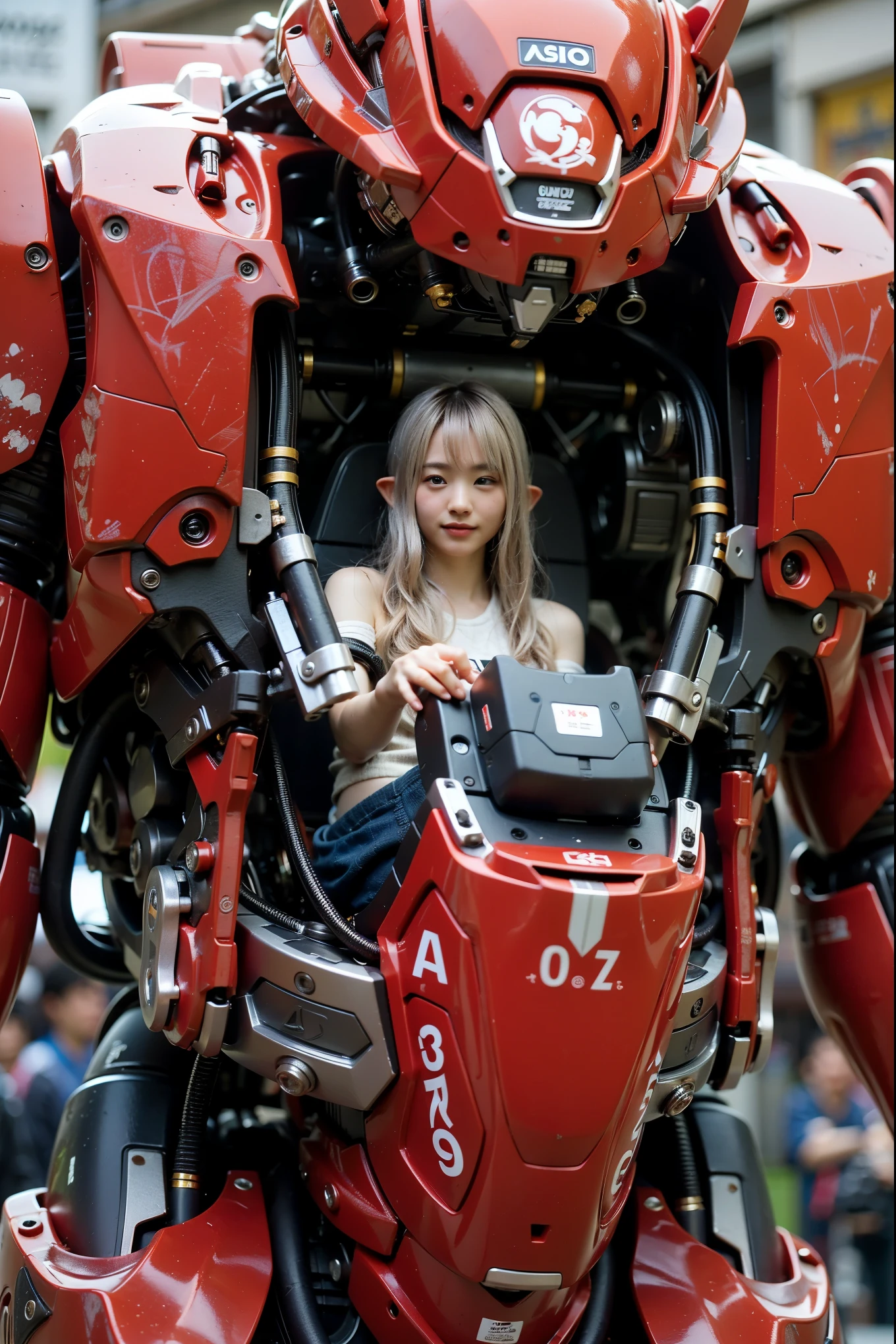 (Completely live action:1.37), (ultimate realistic texture that gives the illusion of a natural, real world), (masterpiece, best quality:1.2), (8k uhd, 16k, 32k, ultra-high resolution), ultimate realistic skin, ultimate realistic photo, superrealism, (photorealistic:1.37), (RAW photo), extremely realistic, (ultimate realistic all details), (ultimate realistic all textures), ultimate realistic lighting, ultimate realistic shadow, (japanese girl:1.5), ((young face)), smiling, happy, ultimate realistic face, (eye make:1.37), ultimate realistic skin, ultimate realistic eyes, ultimate realistic background, ultimate realistic detail up, kkw-ph1, ((ultimate intricate details, mechanical armor, glossy texture, metallic texture, elf ear, silver hair))