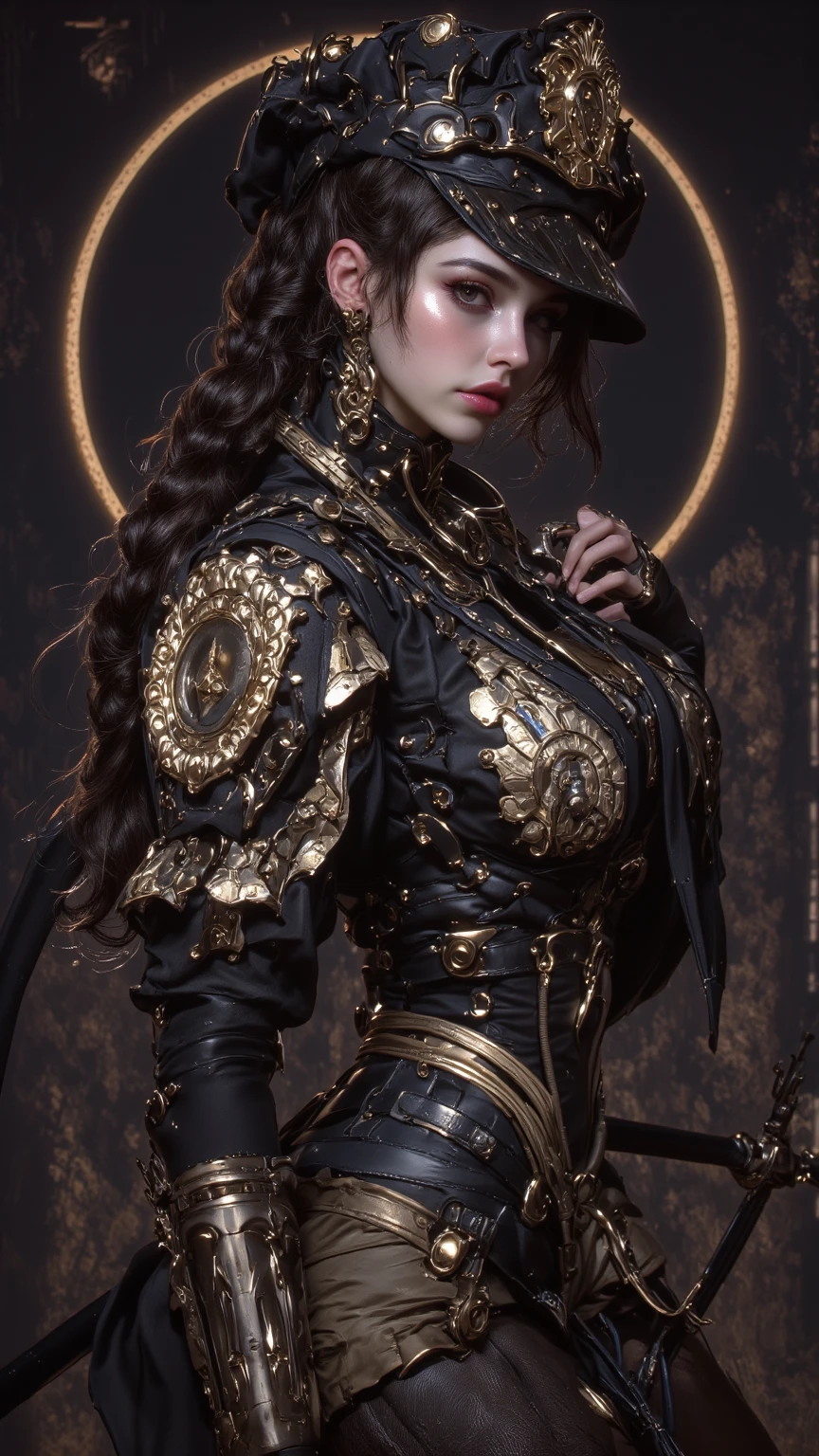 full body:1.6, walking pose, slow motion, (rogue thief:1.2) steampunk gal, multi-layered stitched,(white silk cloak), (intricately patterned cloth:1.2), (insanely detailed, steampunk:1.5), (top quality, concept art, 4k), (og:1.2), (high sharpness), (detailed pupils:1.1), (painting:1.1), (digital painting:1.1), detailed face, eyes and body, masterpiece, best quality, (highly detailed photo:1.1), 8k, photorealistic, (long curvy hair, ecst), (young woman:1.1), by jeremy mann, by sandra chevrier, by maciej kuciara, sharp, (perfect body:1.1), realistic, real shadow, 3d, (gothic chatedral background:1.2), (by Michelangelo), innocent, eyes, diadem, full body, sky, halo, post-apocalypse, detailed steampunk dress
