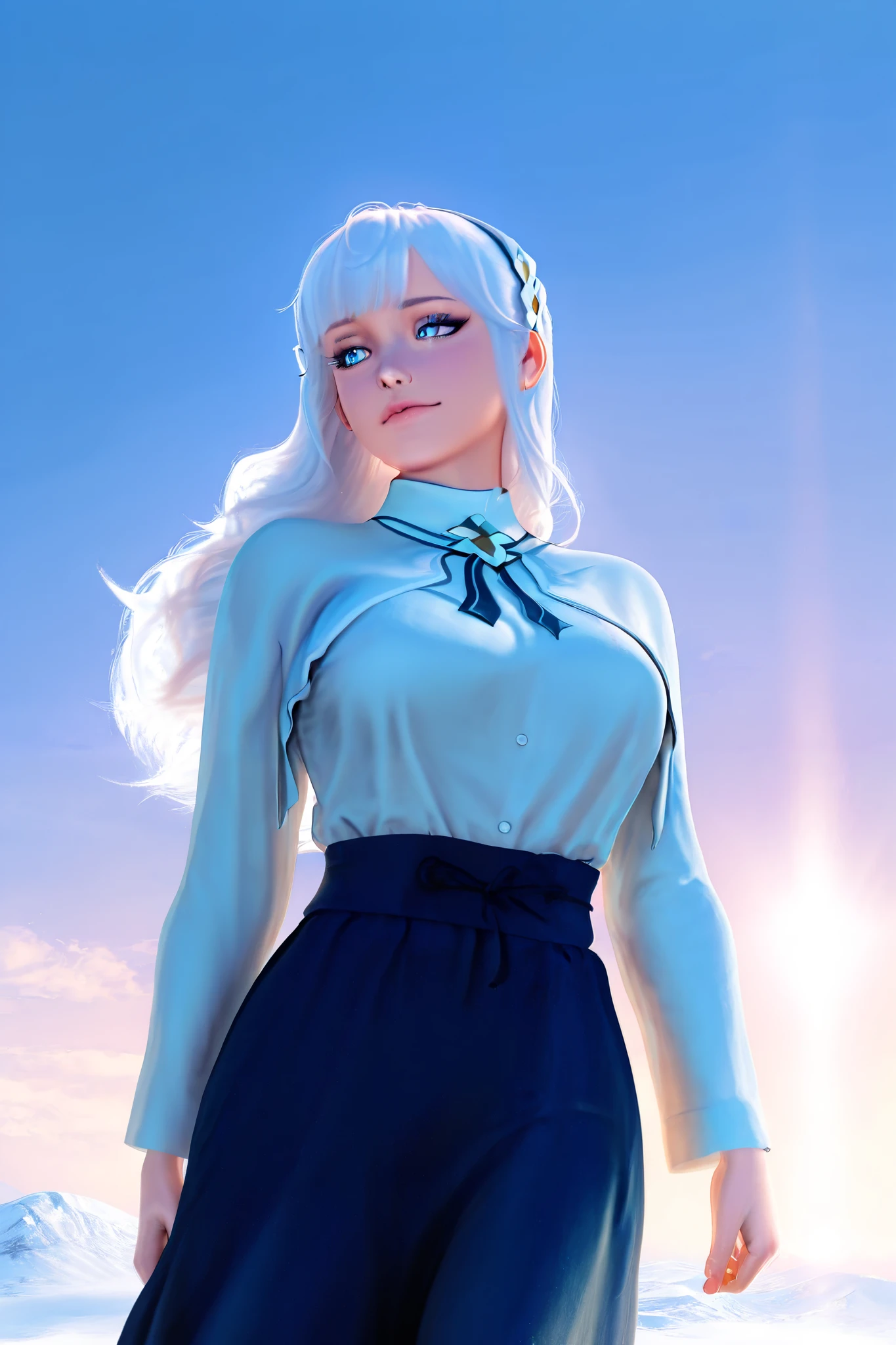 HDR, 8K, high contrast, masterpiece, best quality, amazing quality, very aesthetic, anime artstyle, realistic, hentai art, newest, (artist:incase:0.5), (artist:tsuaii:0.5) ,
BREAK
shiej007, bounce light, hyperdetailed, detailed hair strands, detailed fibers,
portrait, masterpiece, semi-realism, painterly, vivid colors, 3d, realistic, 1girl, icy blue eyes, white hair, cleric outfit, blue outfit, blue and white color scheme, hair on one eyes, long eyelashes, ice background