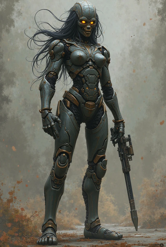 a naked female android based on Zendaya, science fiction, industrial installation, highly detailed cinematic illustration, black outlining, full color illustration, in the style of BORIS VALLEJO & JULIE BELL, masterpiece, 8k, ultra-detailed, physically-based rendering, vivid colors, dramatic lighting, intricate background, photorealistic, full body shot