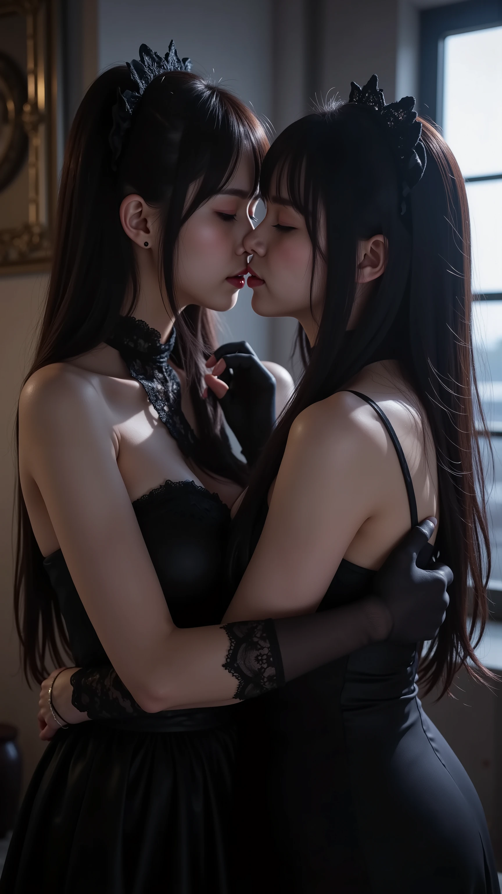 (((nsfw)))、 Gothic Maid 、 Nogizaka idol、 Hug、deep kiss