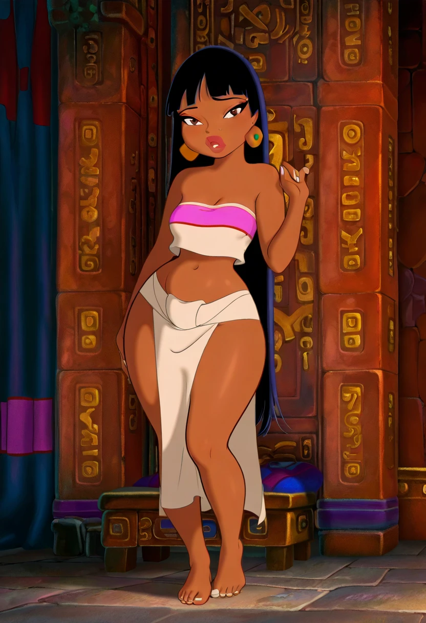 ((1girl)), ((jasmine)), (((milf))), ((brown skin)), ((thick thighs)), ((big booty)), ((wide hips)), (big breasts), ((black hair)), (sexy smile), ((best quality)), (high quality), (detailed), (perfect face), (), (teal bikini), ((fishnets)), (())