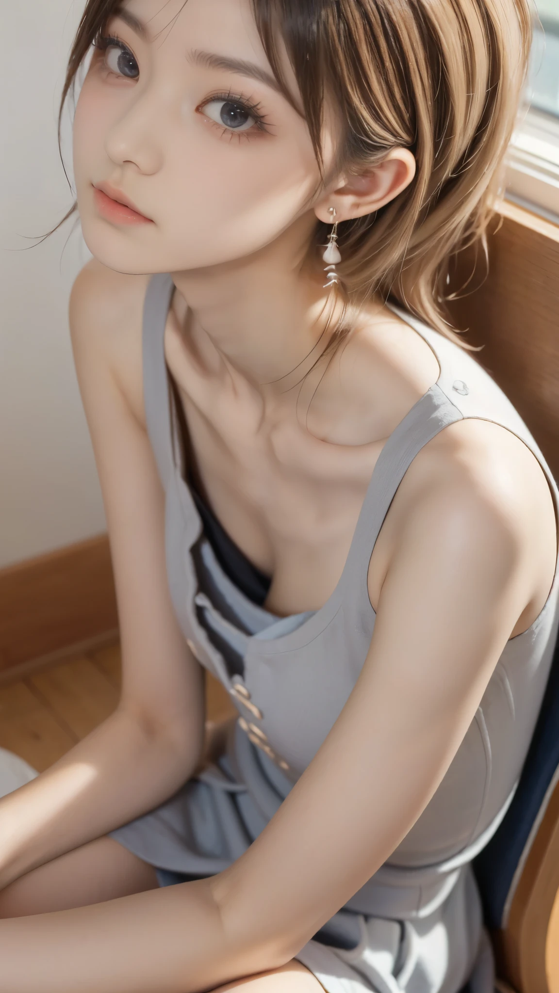 ((software: 1.4)), ((detailed eyes and face, professional photography)), ((software, medium hair, (Small beautiful breasts, bust up), blond hair, Clear Eyes, earrings, 1 girl)), Ultra High Resolution, (realistic: 1.4), RAW photo, Best Quality, (Photorealistic Stick), concentrated, Soft light, ((school one-piece uniform:1.2)), ((young face)), (surface), (depth of writing), masterpiece, (realistic), Beautiful Girl, ((slender body line)), (random sexy pose with camel toes sticking out:1.3), (detailed hands:1.3, perfect right hand:1.2), ( detailed legs:1.2, thin thighs below eyes:1.2, beautiful feet)