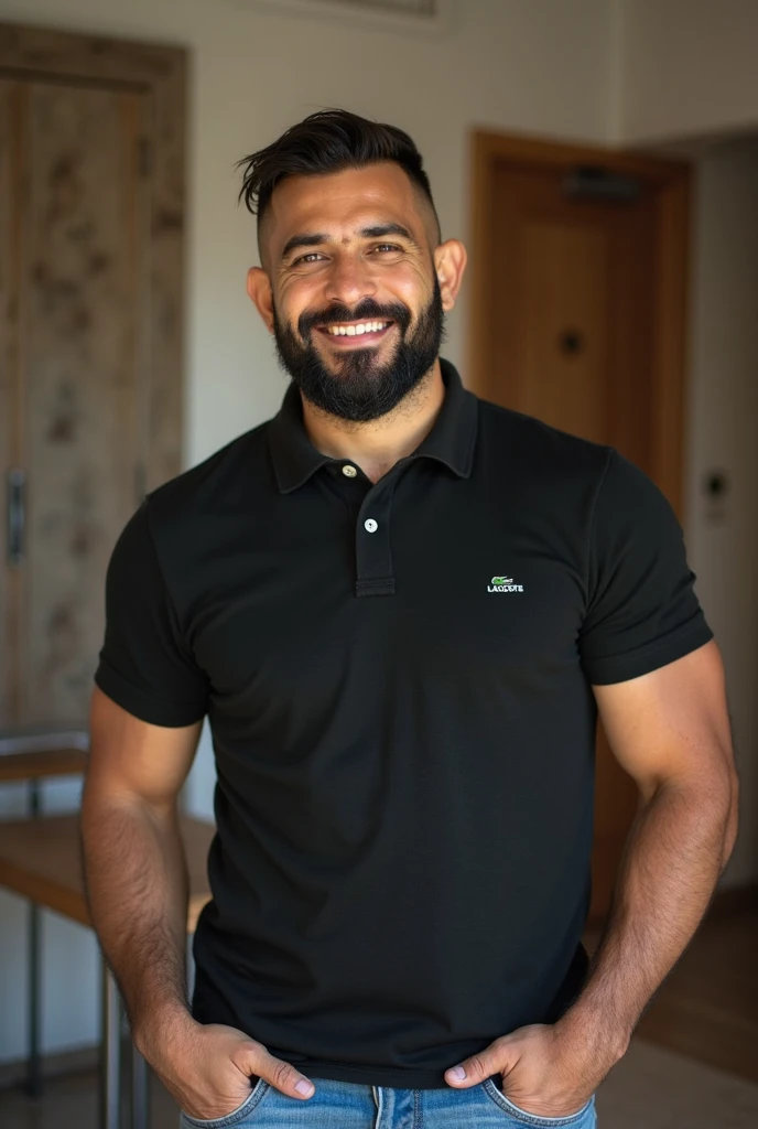 smiling man in a black swimsuit in front of a refrigerator, a picture inspired by Antônio Parreiras, reddit, tachisme, 4 0 years old man, 45 years old men, (38 years old), 8k selfie photograph, 5 0 years old man, selfie of a man, happily smiling at the camera