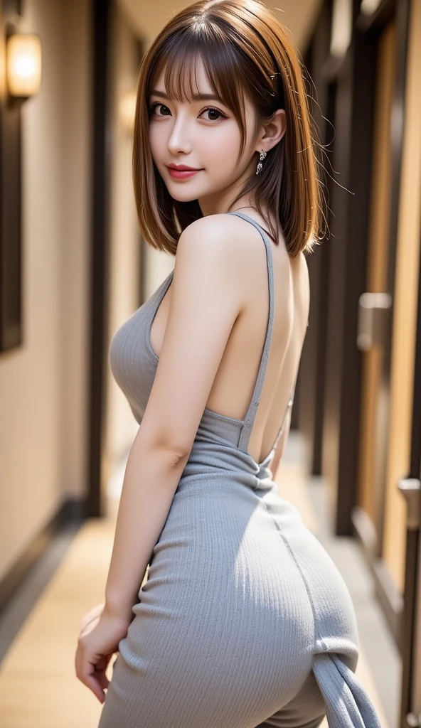 Face :9,503917907], Upper class real college girl、Wearing a short skirt and tank top、 (wearing pantyhose、very realistic pantyhose)、Height: 165cm, japanese model, short layered hair、japanese girl, Neat and clean Japan woman, laughter、japanese goddess, innocence、realistic pantyhose、RAW photo, (8k、highest quality、masterpiece:1.2)、(intricate details:1.4)、(Photoreal:1.4)、octane rendering、Ultra-detailed complex 3D renderings, studio light, rim light, vivid details, super detail, realistic pantyhose、realistic skin texture, details face, beautiful detailed eyes, Highly detailed CG Unity 16k wallpaper, compensate, (detailed background:1.2), shiny skin、looked back、exposed thighs!!!