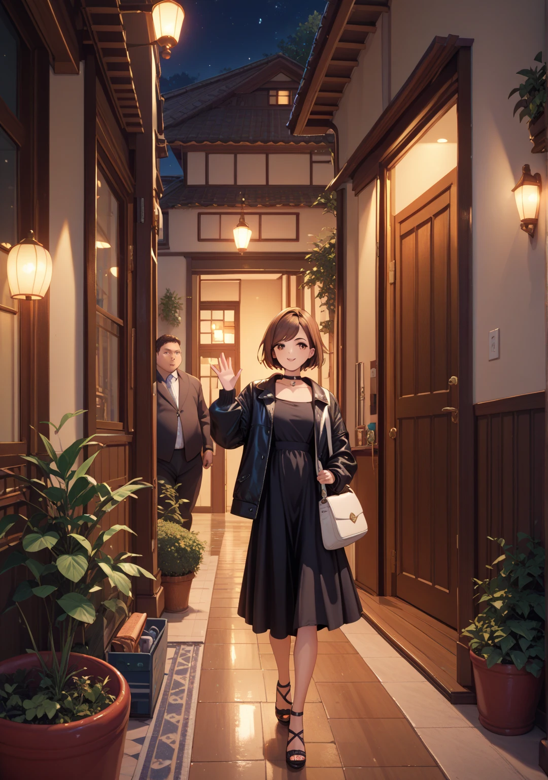 glad, woman, masterpiece, upper body, beautiful, in the mall