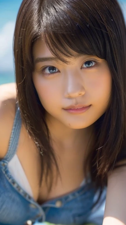 (masterpiece), (Highest quality), (Very detailed),(Disheveled Hair),(shape), (One Girl), (bikini), Are standing, Fashion Model, View your viewers, (interview), (Beach),Beautiful details, Delicate and beautiful face, floating,(High chroma),(Colorful splashes),Colorful bubbles,(The Shining), Focus on the face, Hair Ring, Floating Flowers, Floating Hair, (The Shining), Best lighting, Best Shadow,