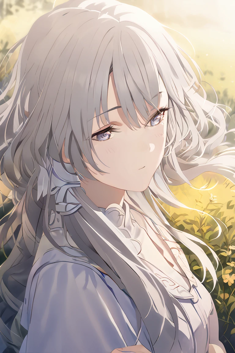 (( top quality )), ((masterpiece)), ( Details), 1girl , sexy, Gray Hair, Daydream