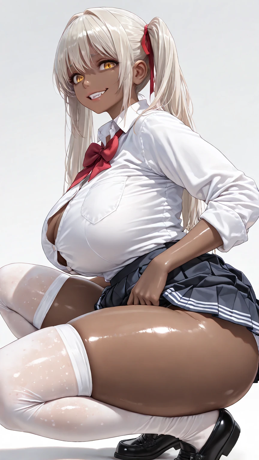 ((best quality)), ((masterpiece)), (detailed), perfect face, Sex Bomb very cute nurse, white dresses, dark long hair and light blue eyes, pornographic, staying with very open legs in pornographic position, (very wet pussy),(having climax cuming),(very huge boobs), ((masterpiece)),((hig realism)),