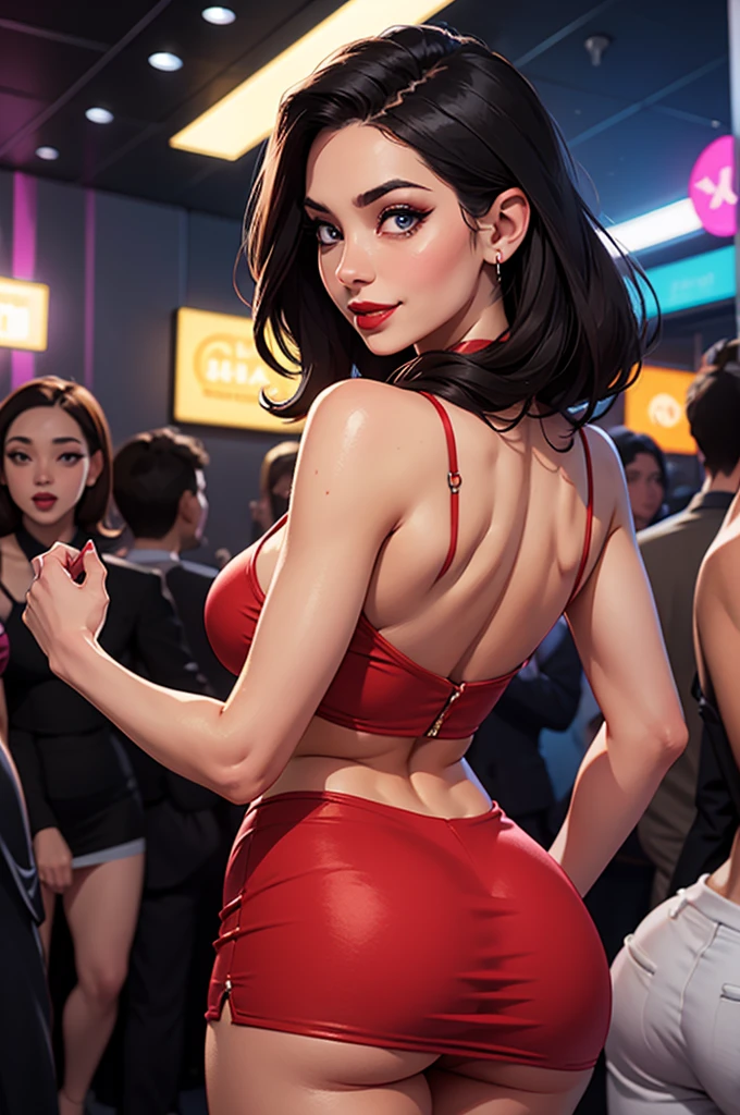 girl in nightclub, GTA, with good looking men  