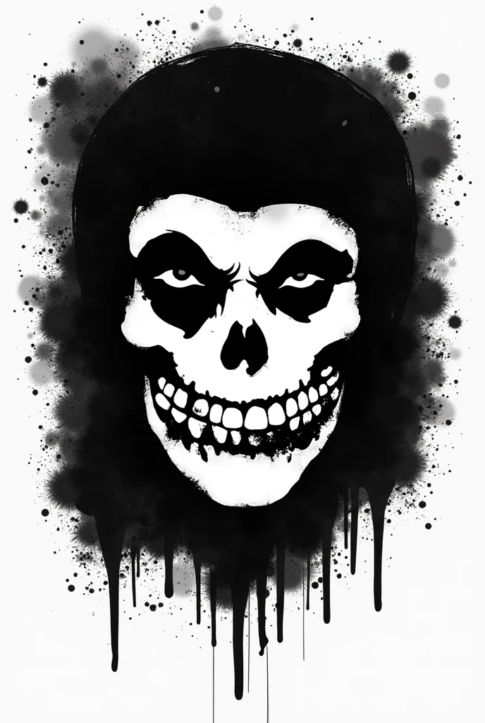 Design do logotipo da Corpse Paint T-shirt Gothic Black Metal Design - Illustration with Figure and Human Skulls and Magic Symbol and Ink Blotches, t shirt design,robust style,just design,White background,no model,proffesional,hight contrast,high resolution,ultra detali,bright coloured,metallic details,sharp focus,Jumpy,dynamic composition,gritty texture,rough brushstrokes,Mechanical elements,Chrome Effect,classic typography,retro style,distressed look,aggressive lines and curves,3D rendering,impressive visual impact,dark shadows,strong brand presence,monochrome palette,Industrial aesthetics