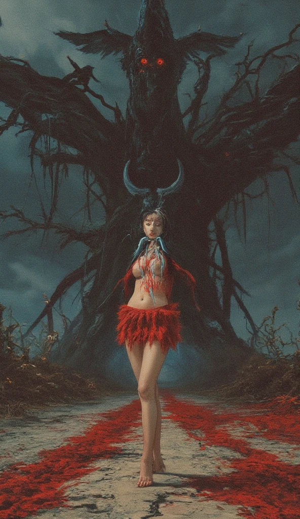 Stunning reflections, Better reflections. (очень Dетализированные обои CG unity 8k), (beste-Qualit), (best illustrations), (best shadows), (Gray gloomy background, Dark Forest. Gloomy and hopeless, Dark dramatic lighting, vignette), Realistic eyes, beatiful face, 1A girl with a perfect body, Druid, ((with large deer antlers on the head)), long straight hair, Average Breasts, generous cleavage, She is dressed in a robe with a hood on her head((perfect anatomy)), A surge of dark magic, gotik, Burnt orange gradient, surrounded by tender leaves and branches, with fireflies and glowing particle effects, (Natural elements), (leaves), (twigs), (Fireflies), Butterflies, (Tender leaves), (Glow), (particle fx). , Fantasy art, bokeh, Octane rendering, ray traced, overdetalization. terror, terrific, Creepy, Scarimok a sense of sophistication and tranquility. The overall aesthetic should be sleek and stylish, which makes it suitable for branding and logo.