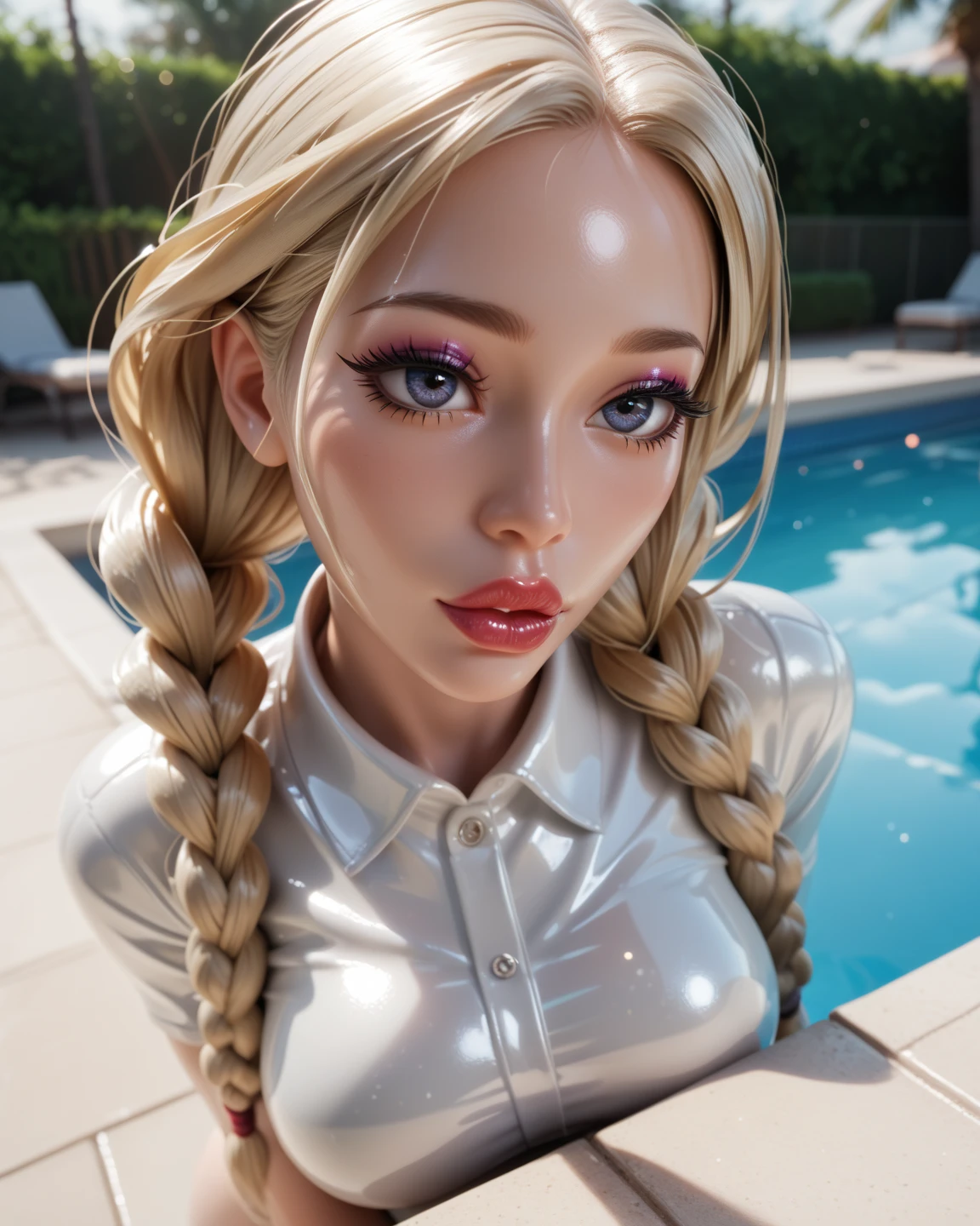 a beautiful girl getting fucked doggy-style by spiderman, extremely detailed face and eyes, long eyelashes, pouty lips, open mouth, spread legs, delicate hands, smooth skin, detailed vulva, erotic, sensual, intimate, photorealistic, 8k, high quality, masterpiece, spread pussy, open bottom lips, open pussy, no clothes, genitals shown, translucent outfit, toned abs