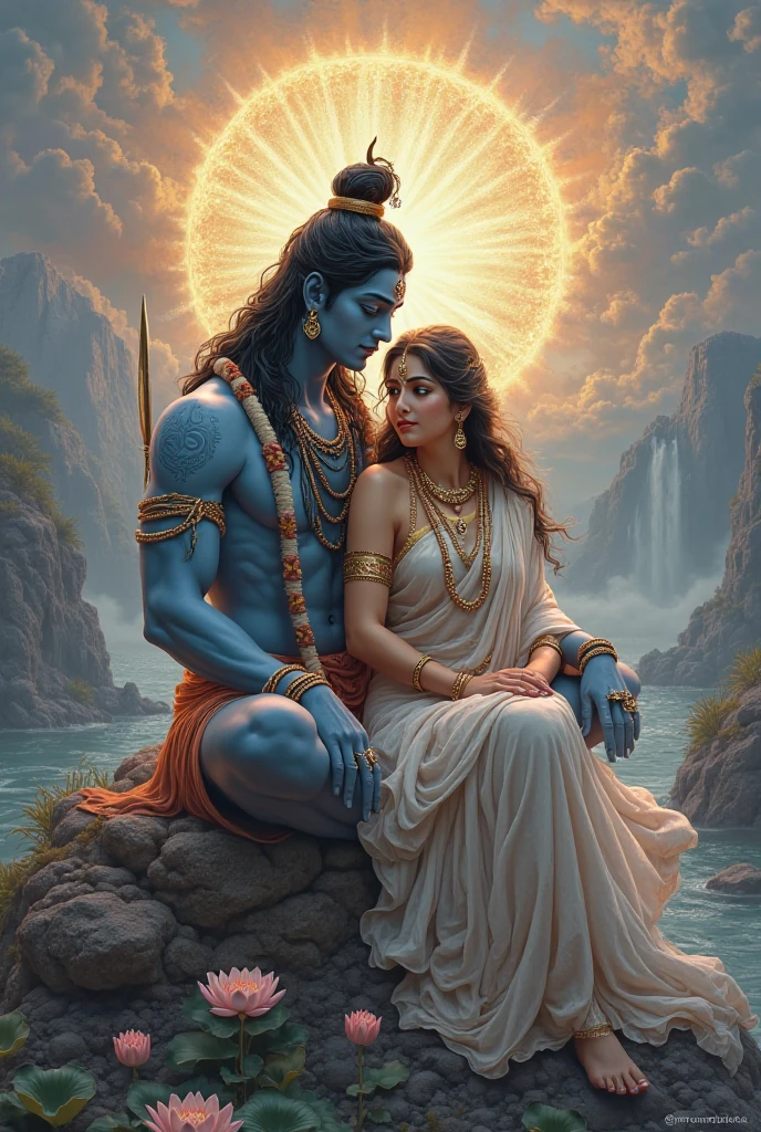 Create the image lord shiva and parvati 