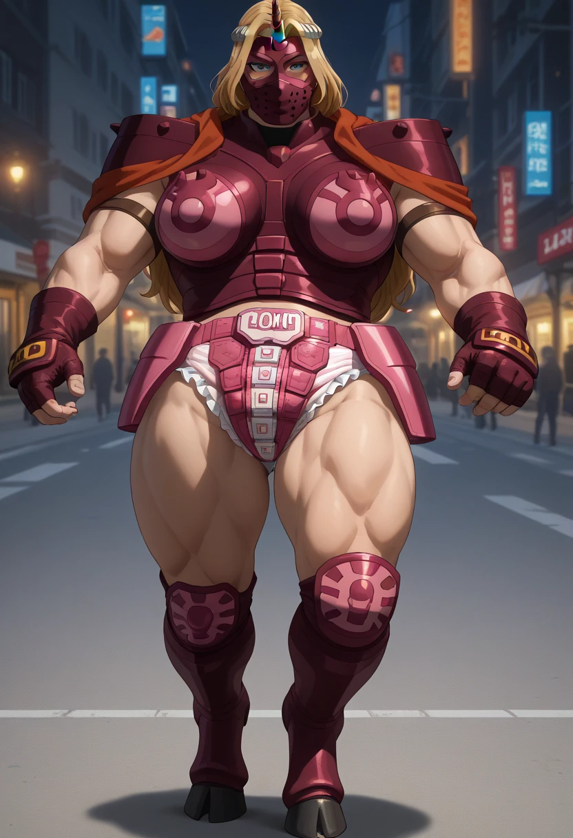 Solo ((((Massive Female Bodybuilder:1.3)))), female, brown wizard robes, hood, glasses, dark skin, red eyes, deadpan expression, (((thick lips, big lips))), looking at viewer, standing, dramatic lighting, dungeon, ((((huge breasts:1.2)))), underboob, pants, ((NSFW:1.1))